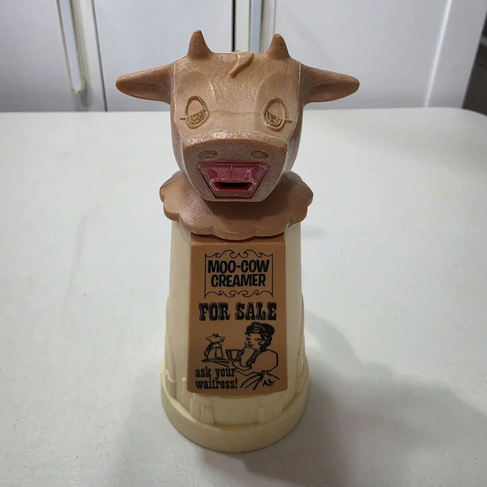 VTG Moo Cow Coffee Creamer Holder Dispenser Container Whirley Industries RARE !